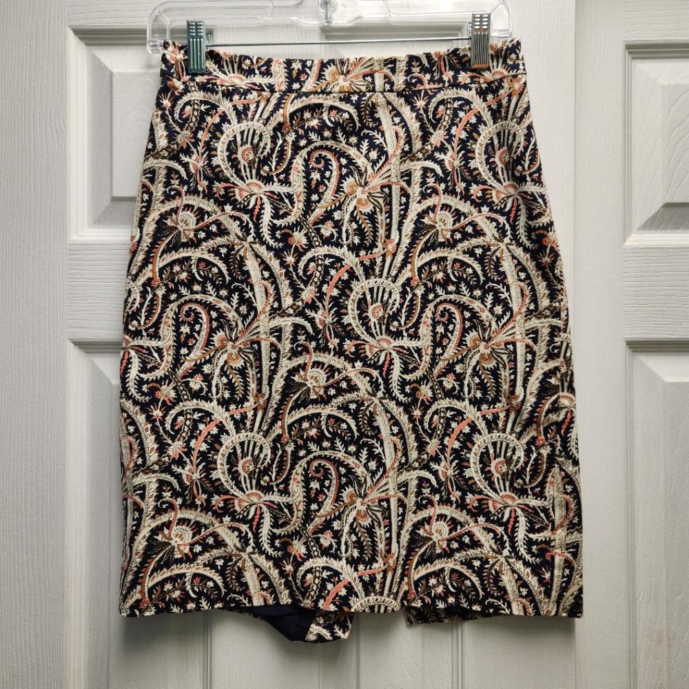 J. Crew Multicolored Feather Paisley Pencil Skirt - Size 00